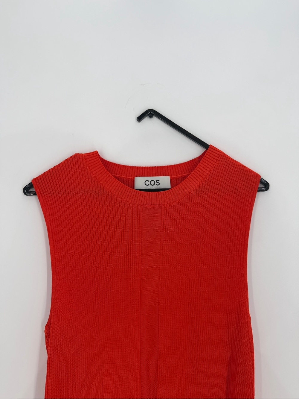 Cos Ribbed Knit Tank Top In Orange Red